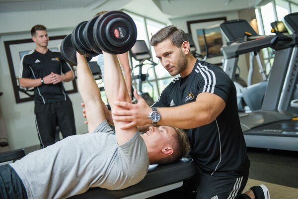 Personal training at the gym